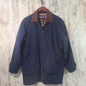 Women's Land's End Barn Chore work coat navy blue Size 10-12 Medium Cotton